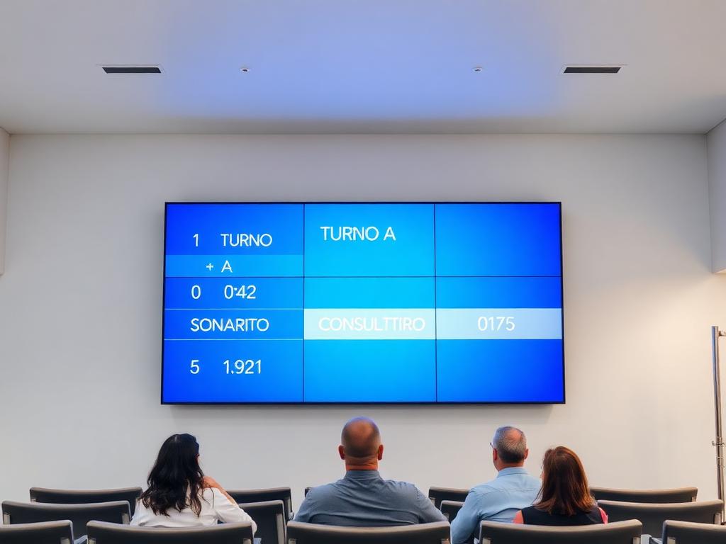 Cartelería digital de turnos en sala de espera