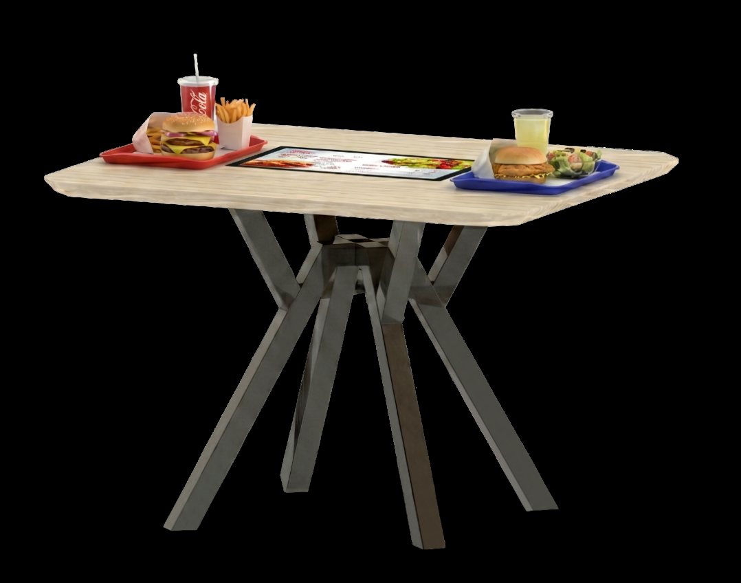 Mesa interactiva Hestia en acero y madera