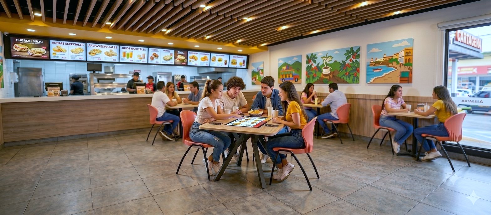 Restaurante familiar con mesas interactivas Hestia